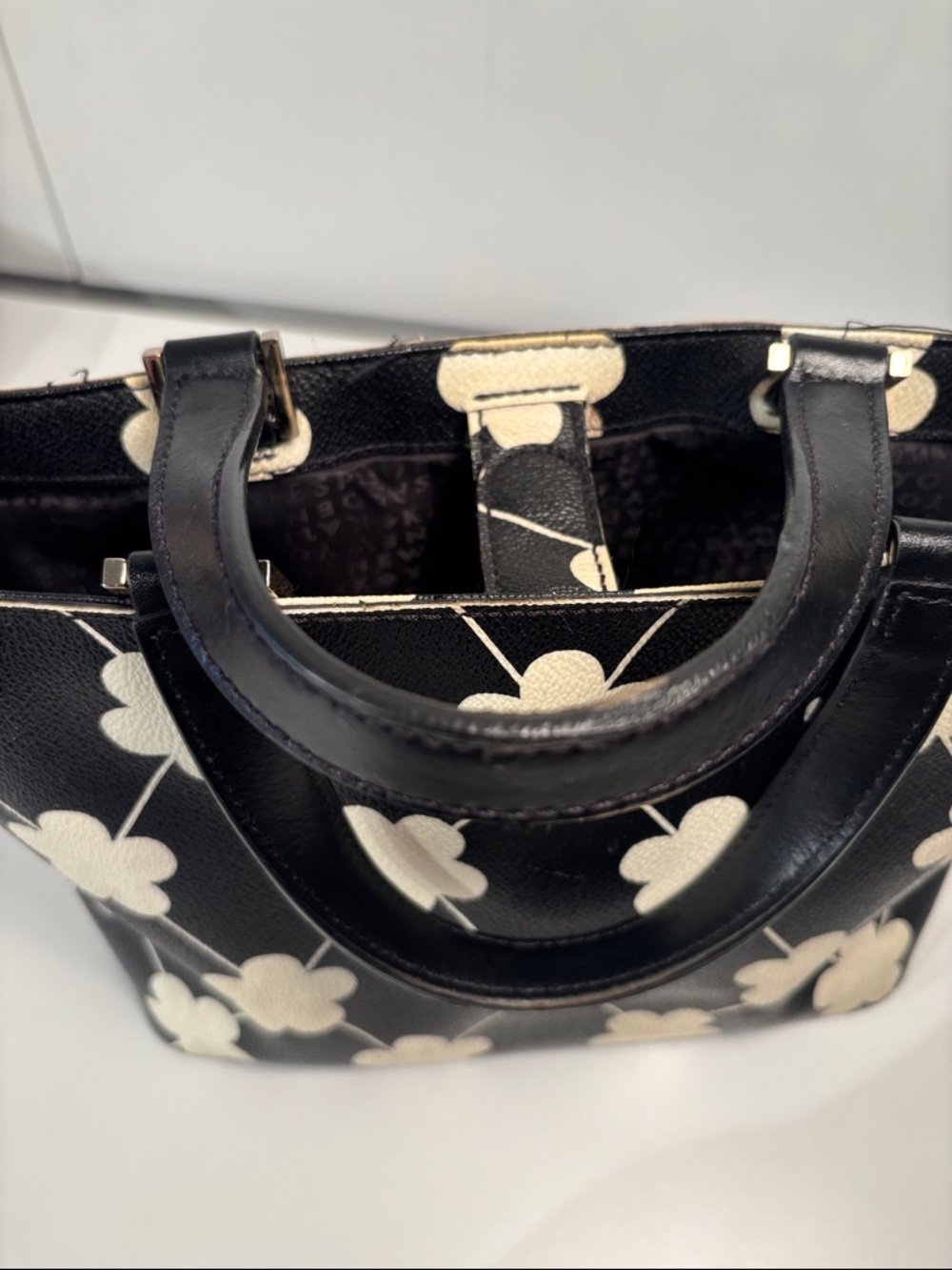 kate spade Black & Cream Floral Grid Tote - Picture 6 of 8